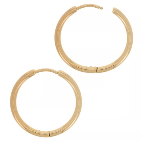 Round hoop earrings 22 mm - Wire 2 mm - 304L Gilded Stainless Steel x20