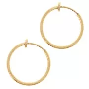 Créoles clips - For non-pierced ears 19 mm - 304L gold-plated stainless steel x2