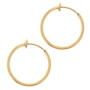 Créoles clips - For non-pierced ears 20 mm - 304L gold-plated stainless steel x2