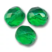Fire Polished faceted round beads 8mm Green x20