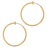 Créoles clips - For non-pierced ears 25 mm - 304L gold-plated stainless steel x2