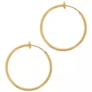 Créoles clips - For non-pierced ears 25 mm - 304L gold-plated stainless steel x2