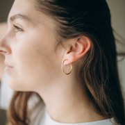 Créoles clips - For non-pierced ears 25 mm - 304L gold-plated stainless steel x2