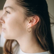 Créoles clips - For non-pierced ears 25 mm - 304L gold-plated stainless steel x2