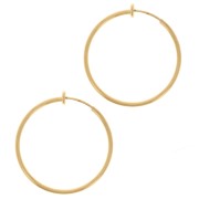 Créoles clips - For non-pierced ears 30 mm - 304L gold-plated stainless steel x2