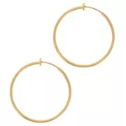 Créoles clips - For non-pierced ears 30 mm - 304L gold-plated stainless steel x2