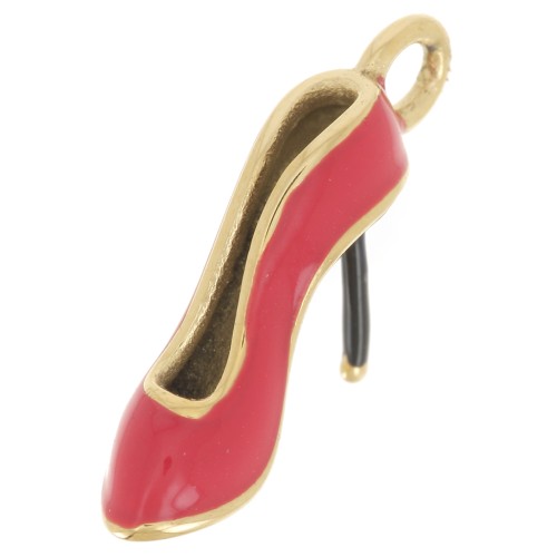 21x5mm Stainless steel 304L Pendant pump with epoxy resin - Gold - Red x1