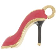 21x5mm Stainless steel 304L Pendant pump with epoxy resin - Gold - Red x1