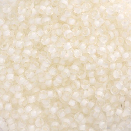 Seed beads Miyuki 11/0 1920 - Semi-Frosted White Lined Crystal x8g