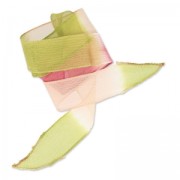 Silk ribbon 25mm Tie and Dye Lillie Olive/Pink/Framboise x85cm|raw }}