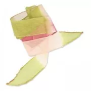 Silk ribbon 25mm Tie and Dye Lillie Olive/Pink/Framboise x85cm