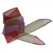 Silk ribbon 25mm Tie and Dye Mimosa Red/Purple/Khaki x85cm|raw }}