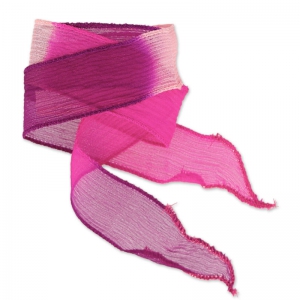 Silk ribbon 25mm Tie and Dye Princess Pink/Fuchsia/Purple x85cm