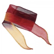 Silk ribbon 25mm Tie and Dye Fire Storm Burgundy/Purple/Camel x85cm|raw }}