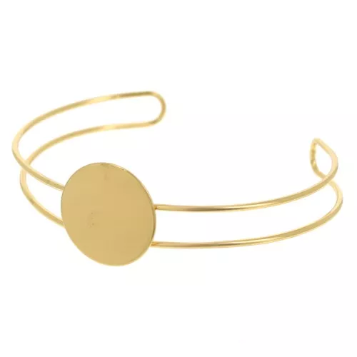 9x165mm Bracelet Plate for 20mm round cabochon - Fine gold plated x1