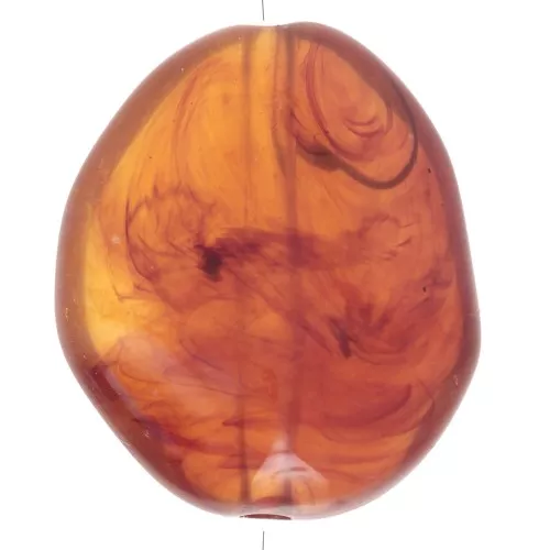 25x21mm Flat irregular acrylic beads - Fawn brown marbled x6