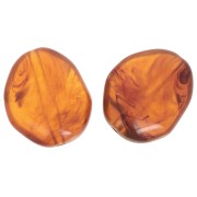 25x21mm Flat irregular acrylic beads - Fawn brown marbled x6