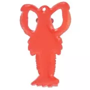 49x31.5mm resin Lobster pendant - Red x1