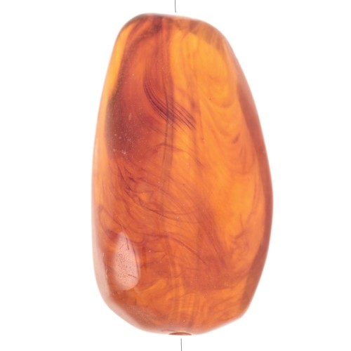 28x15mm Flat irregular acrylic beads - Fawn brown marbled x6