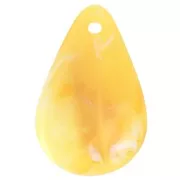 24.5mm Curved Flower Petal Sequins in Acrylic - Marbled Yellow x6