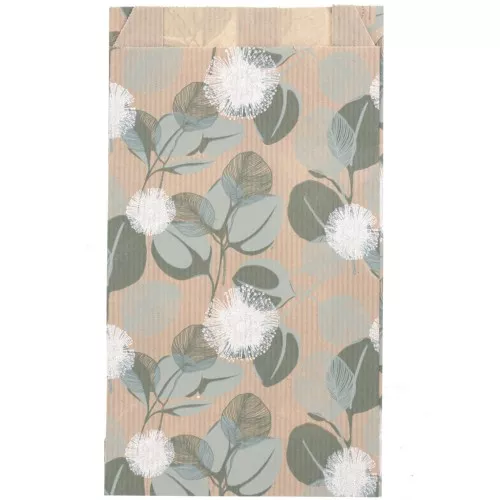 12x4.5x19.5cm Paper pouch - Eucalyptus pattern - Green x1
