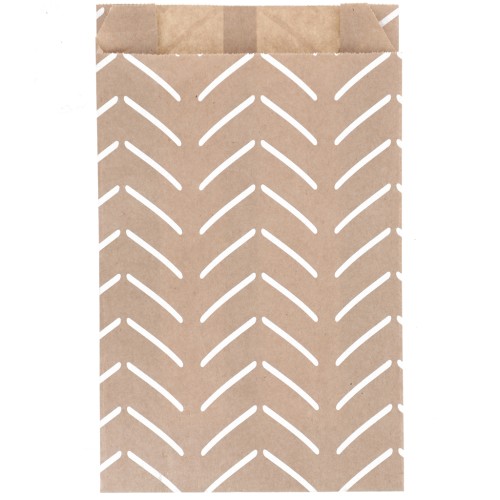 12x4.5x19.5cm Paper pouch - Epis pattern - Kraft White x1