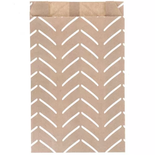 12x4.5x19.5cm Paper pouch - Epis pattern - Kraft White x1