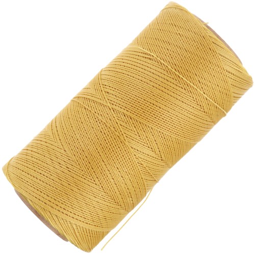 Linhasita waxed thread spool for micro macramé 0.35 mm - Mustard (1466) x448m