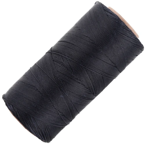 Linhasita waxed thread spool for micro macramé 0.35 mm - Blue Black (73) x448m