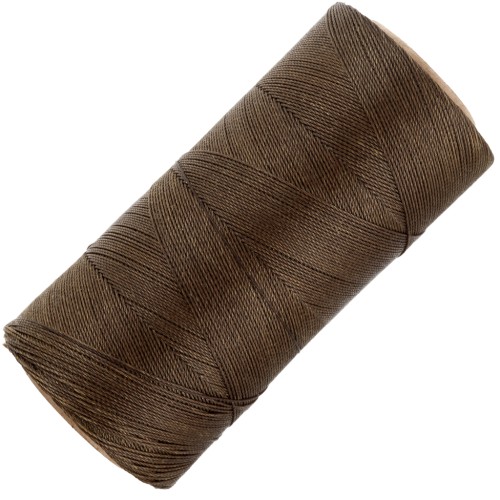 Linhasita waxed thread spool for micro macramé 0.35 mm - Dark Brown (205) x448m