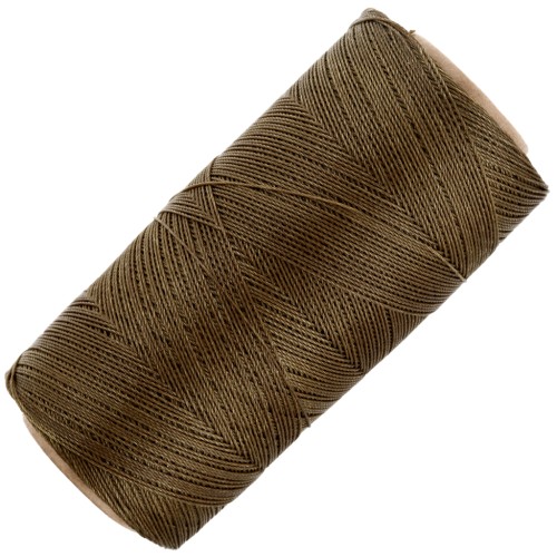 Linhasita waxed thread spool for micro macramé 0.35 mm - Khaki (222) x448m