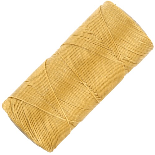 Linhasita waxed thread spool for micro macramé 0.75 mm Mustard (1466) x228m