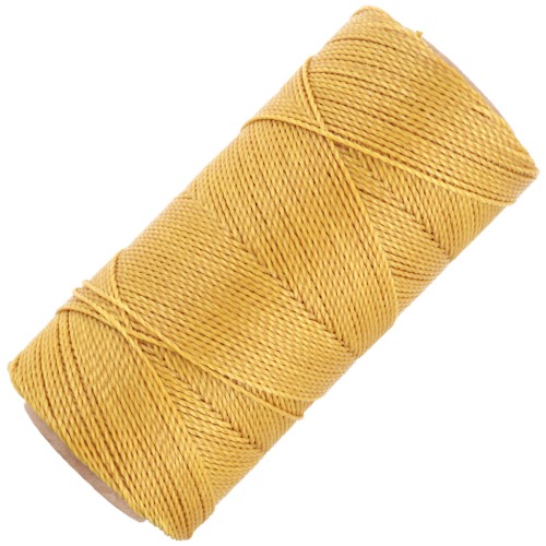 Linhasita waxed thread spool for micro macramé 1 mm - Mustard (1466) x168m