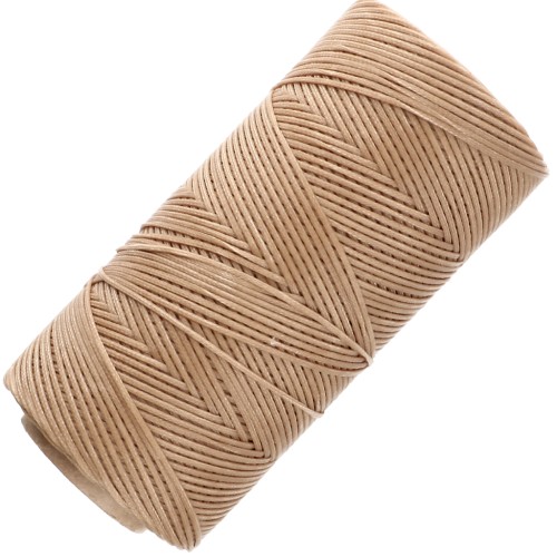 Linhasita Waxed Flat Yarn Spool for Macramé, 1.4 mm - Cinnamon (PALHA), 130 m