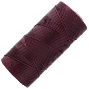 Linhasita Waxed Flat Yarn Spool for Macramé, 1.4 mm - Cherry Black (630) x 130 m