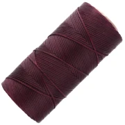 Linhasita Waxed Flat Yarn Spool for Macramé, 1.4 mm - Cherry Black (630) x 130 m