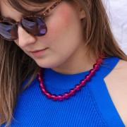 Linhasita metallic waxed spool for macramé 1.4 mm - Cherry Black (630) x130m