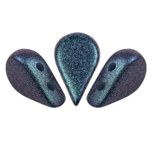 5x8mm Glass beads Amos® by Puca® - Polynesian Blue x10g