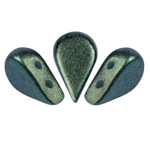 5x8mm Glass beads Amos® by Puca® - Polynesian Emerald x10g