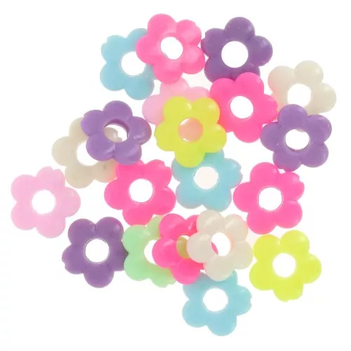 Assortment of 19mm acrylic flower beads - Multicolor x20