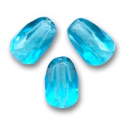 Fire Polished faceted pear-shaped beads 7x5mm Aquamarine  x25|raw }}