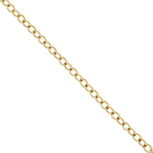 316L stainless steel Trace 5 mm mesh chain - Gold x50cm