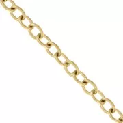 316L stainless steel Trace 5 mm mesh chain - Gold x50cm