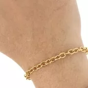 316L stainless steel Trace 5 mm mesh chain - Gold x50cm