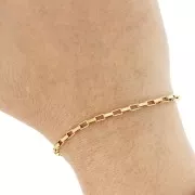 2.7mm 304 stainless steel Rectangle mesh chain - gold x50cm