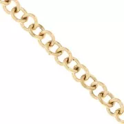 4.9mm Stainless steel 316L Trace round mesh chain - Gold x50cm