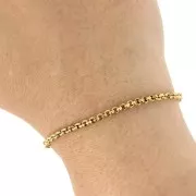 Jaseron 3 mm closed link chain - Stainless steel 316L Gold x50cm