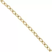 6.3mm Stainless steel 316L Trace mesh chain - Gold x50cm