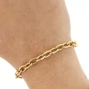 6.3mm Stainless steel 316L Trace mesh chain - Gold x50cm