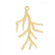 Pendant coral 38mm fine Gold platedx1